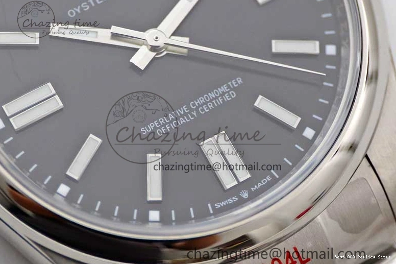 Best AAA Replica Sites 1:1 Edition on Dial Timeless SS A Bracelet Perpetual 904L 124300 2192 Best EWF Black Oyster Steel 41mm 0105